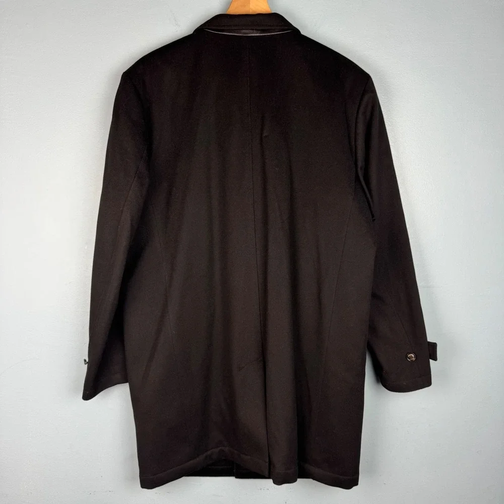 Peter Millar Loro Piana Storm System Coat Men's Medium‎ Black Wool Jacket FLAW